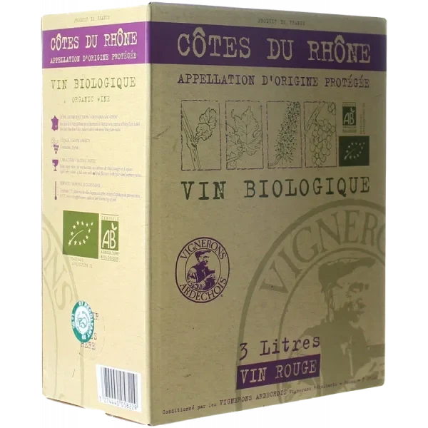 BIB 3L - Côtes du Rhône Bio - Vignerons Ardéchois