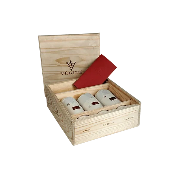 Caja De Madera 3 Botellas Vérité 2018 - Désir - Muse - Joie