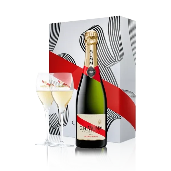 Champagne Mumm Cordon Rouge - Estuche 2 Copas