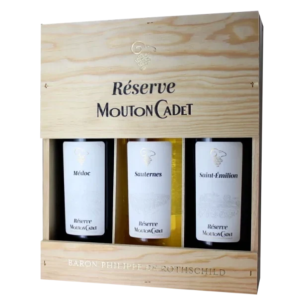 Geschenkdoos Trio - Mouton Cadet Réserve Panache - Baron Philippe de Rothschild