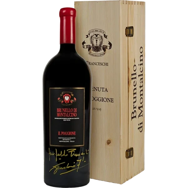 Dubbele Magnum - Brunello di Montalcino 2021 - Il Poggione - En Houten Kist