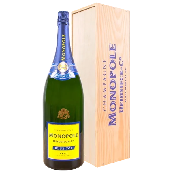 Jéroboam - Champagner Heidsieck & Co Monopole - Blue Top - Holzkiste