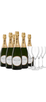 Pack 6 bouteilles Champagne Laurent-Perrier - La Cuvée + 6 Flûtes Offertes