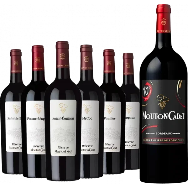 Pack 6 Bottiglie Réserve Mouton Cadet - Baron Philippe de Rothschild + 1 Magnum Mouton Cadet 2023 in omaggio