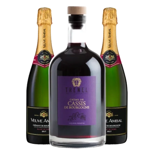Pack Cóctel KIR ROYAL - Crémant y Crème de Cassis de Borgoña