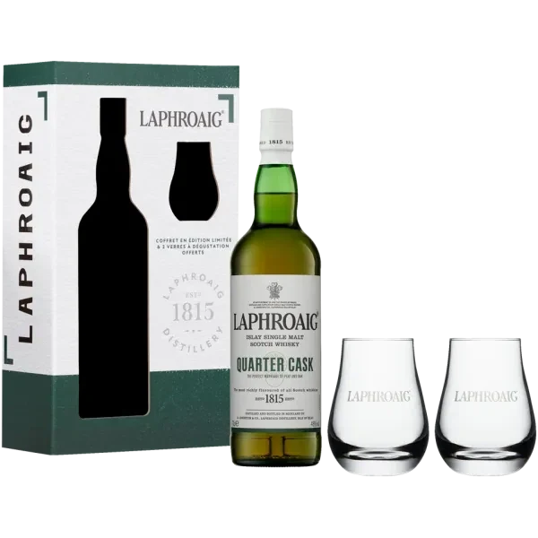 Whisky - Laphroaig Quarter Cask + 2 Bicchieri - Cofanetto